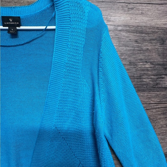Worthington Blue Knit Cardigan Sweater - Picture 8 of 10